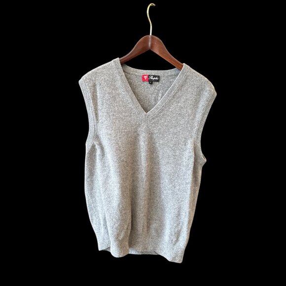 Men's Shephe 4 Ply Cashmere Gray Pullover Vest - Picture 1 of 6
